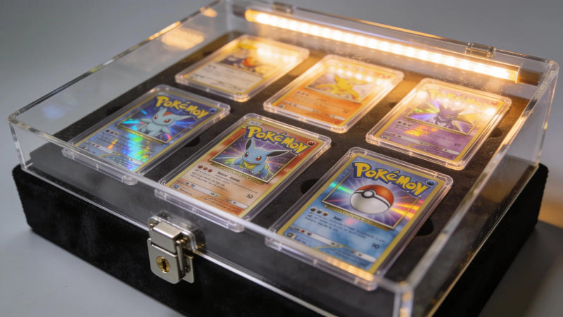 Serious collectors face the practical challenge of displaying valuable Pokémon cards prominently while keeping them