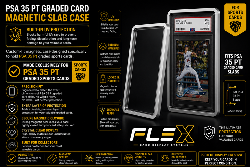 FlexDisplay Graded Sports Card Display System (6 Displays)