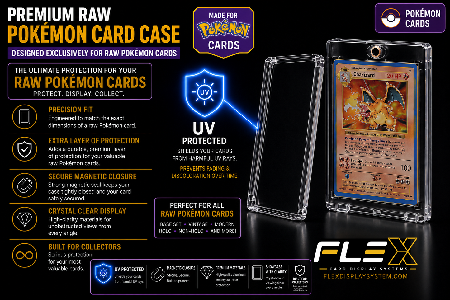 FlexDisplay Pokémon Card Display System (4 Displays)