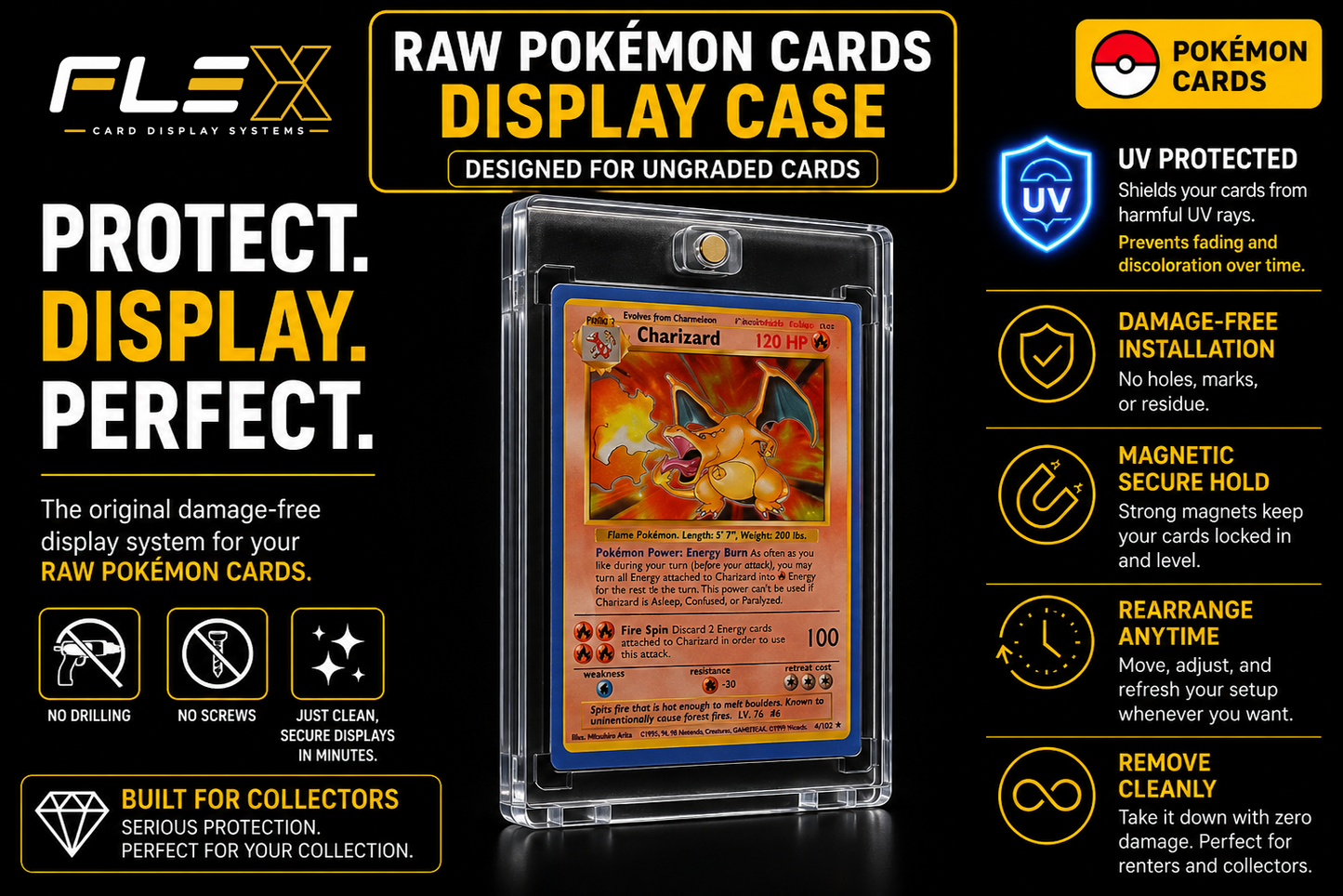 FlexDisplay Pokémon Card Display System (4 Displays)